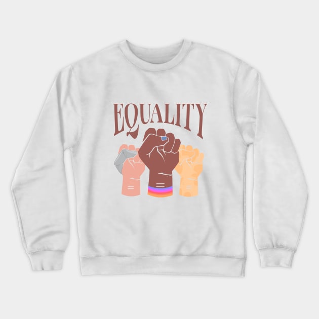 equality ( diverse raised clenched fists ) Crewneck Sweatshirt by acatalepsys 